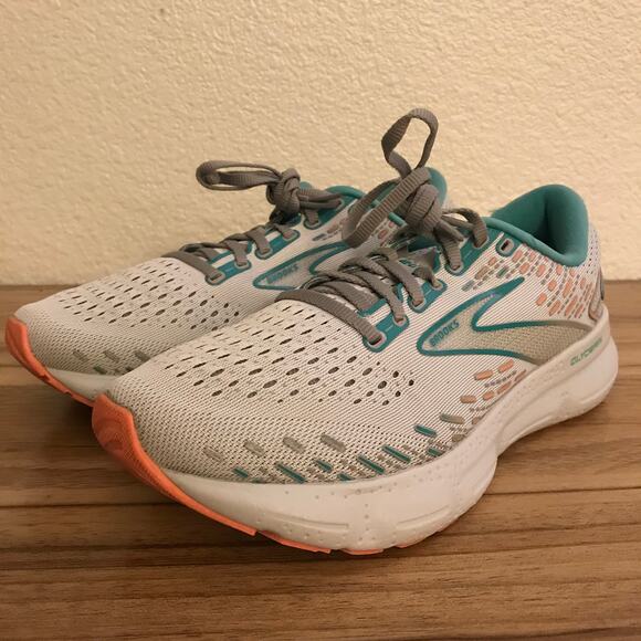 Brooks Glycerin 20 Womens 8.5 Wide Shoes Oyster Latigo Bay Coral Neutral Running - Picture 2 of 7